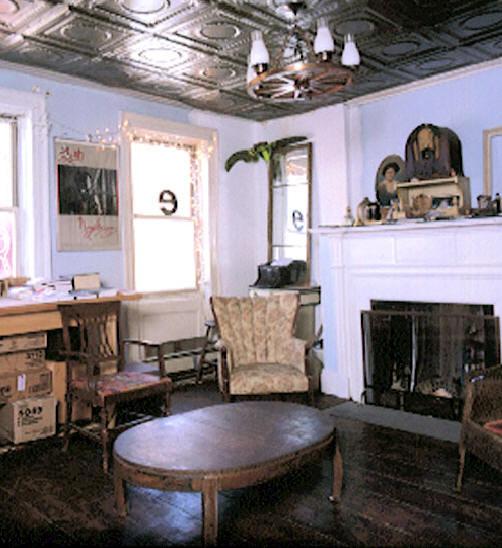The second floor parlor above the Ear Inn bar. The spruce plank floors and fireplace are originals from 1817.